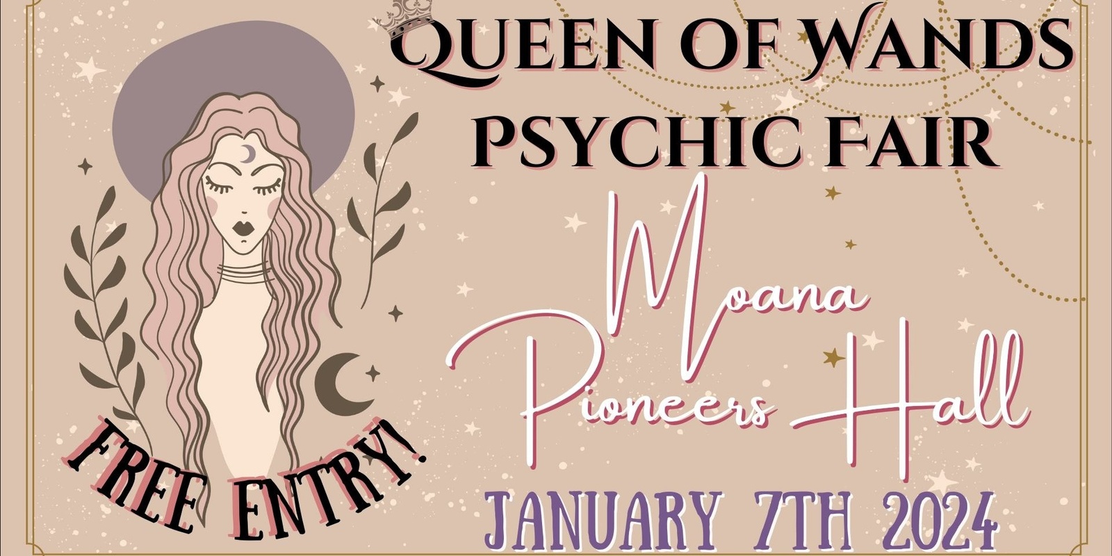 Banner image for Queen of Wands Psychic Fair - AT MOANA!