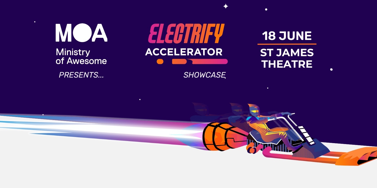 Banner image for Ministry of Awesome: Electrify Accelerator Showcase, Film Screening & Networking