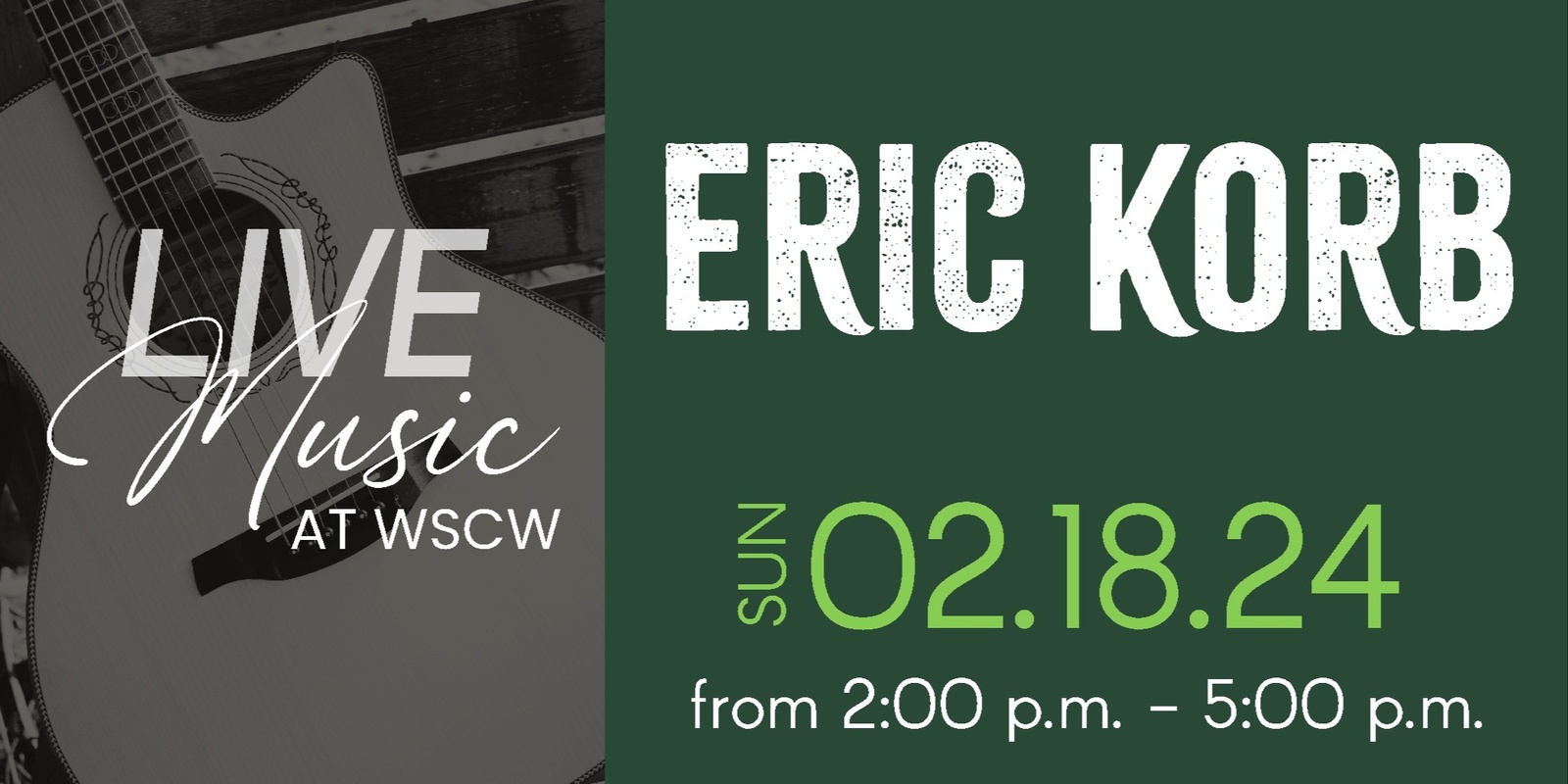 Banner image for Eric Korb Live at WSCW February 18