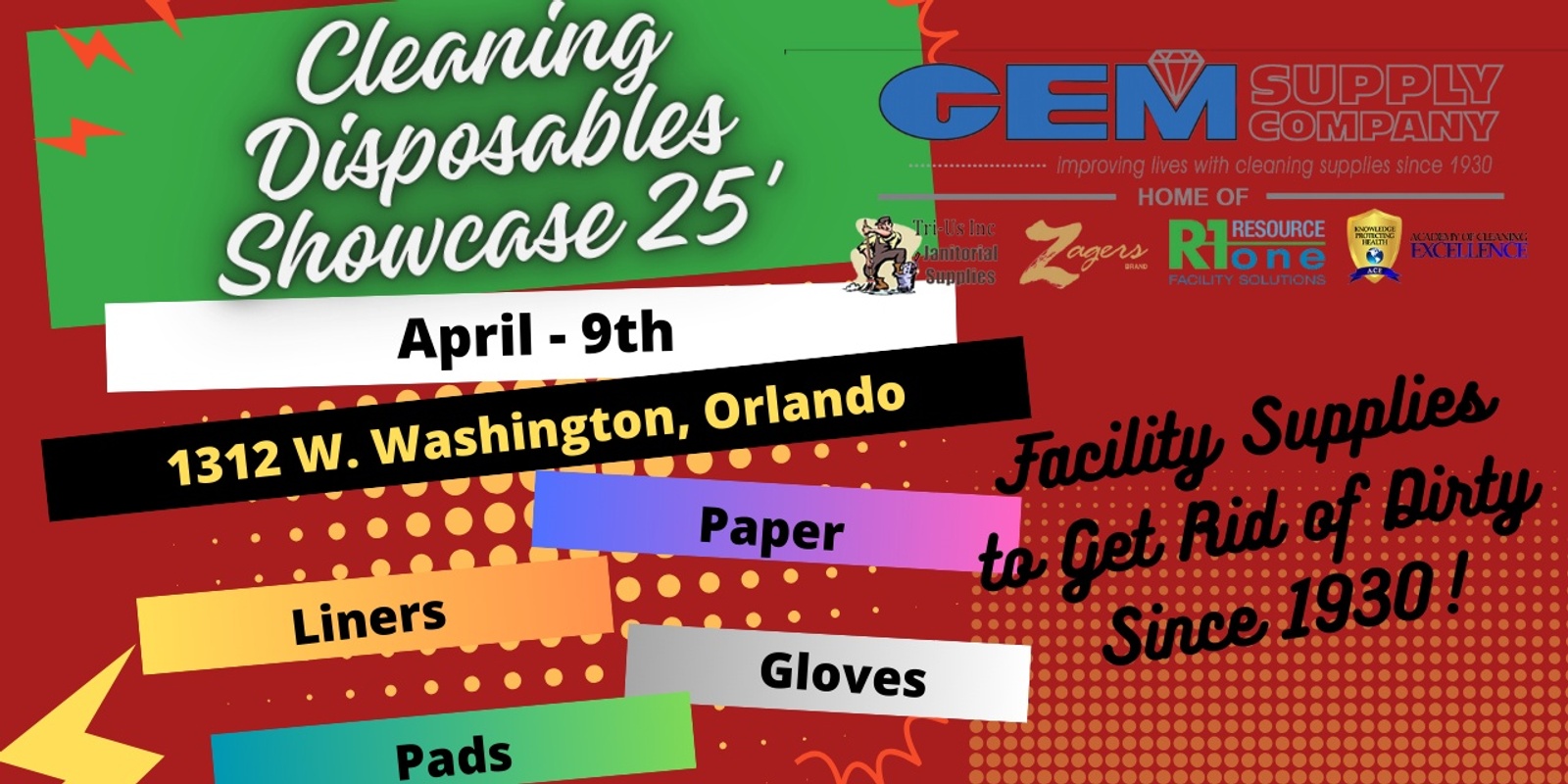 Banner image for GEM Supply Cleaning Disposables Showcase * Orlando *  4.9.25 