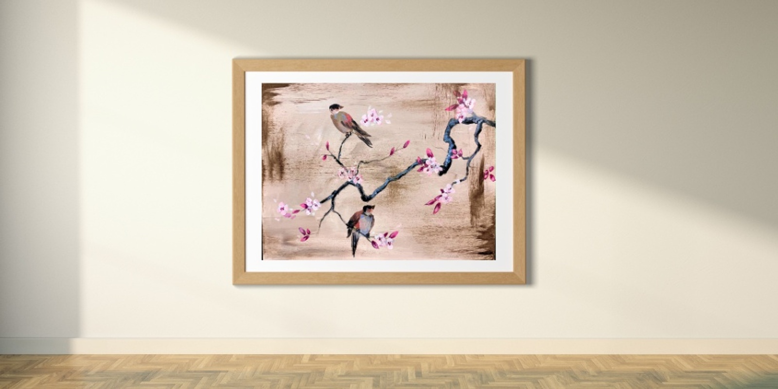 Banner image for Cherry Blossoms and Birds Instructed Painting Event