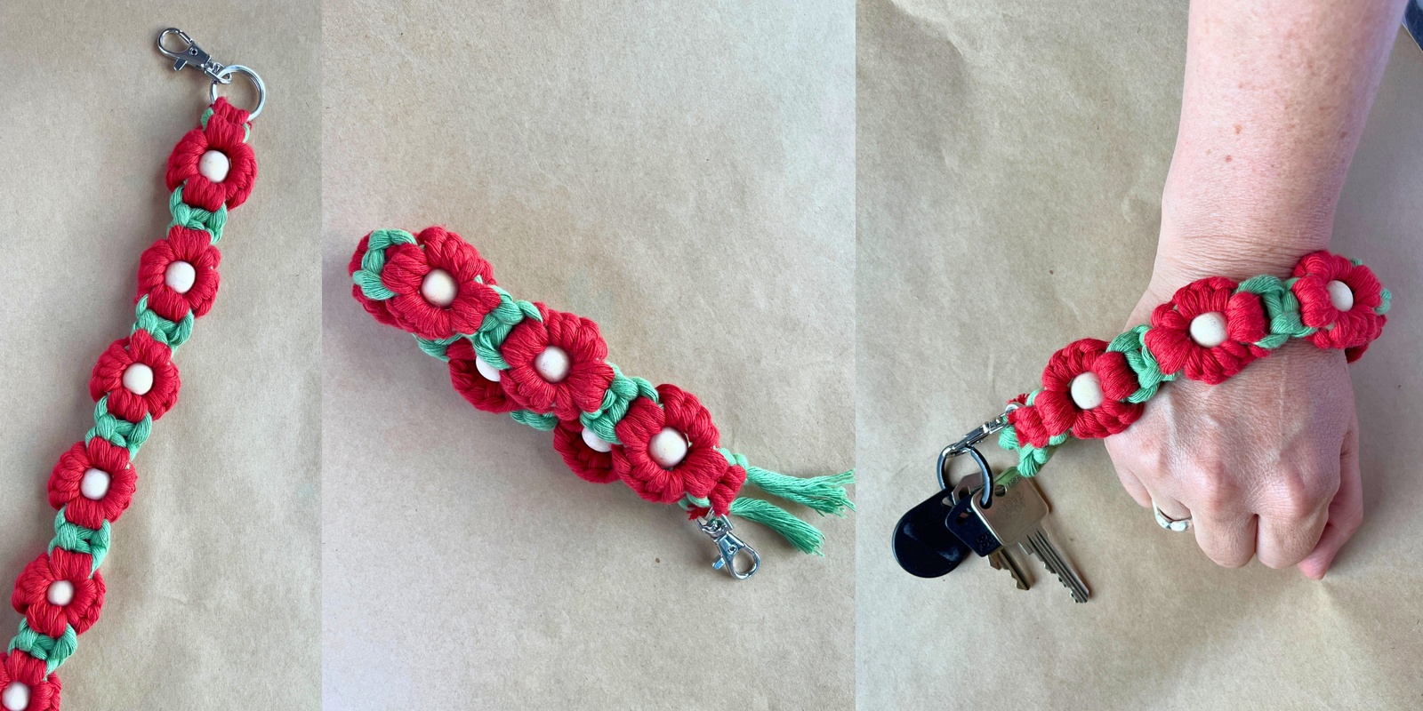 Banner image for Macrame Wrist Daisy Keychain with Maria