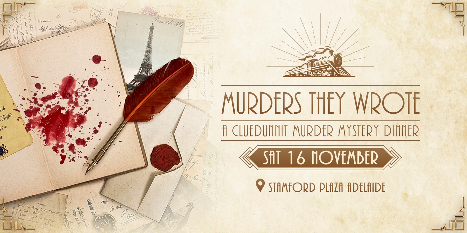 Banner image for Cluedunnit | MURDERS THEY WROTE - Murder Mystery Dinner - Adelaide