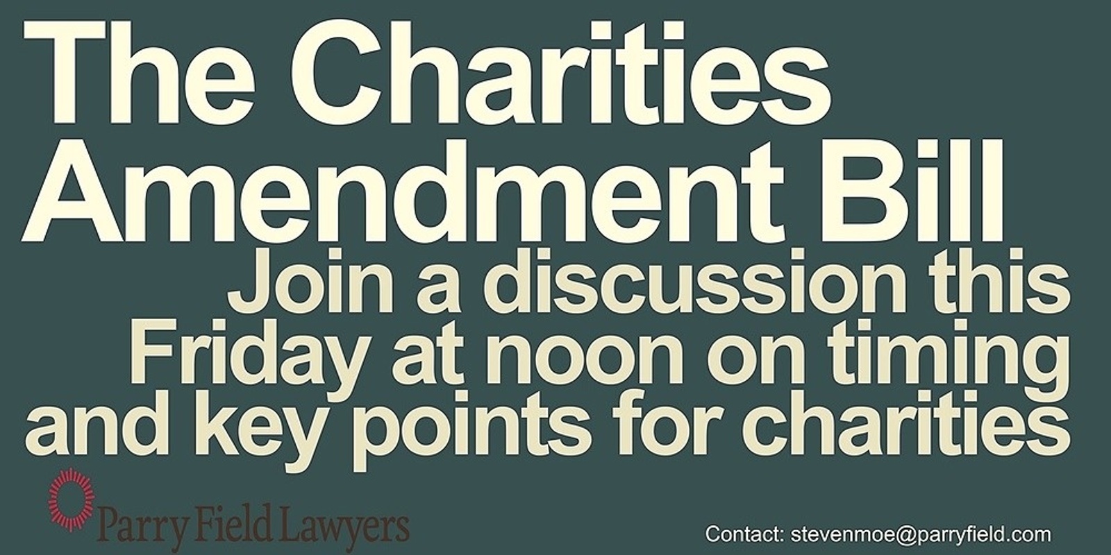 Banner image for Charities Amendment Bill: Overview and Discussion 