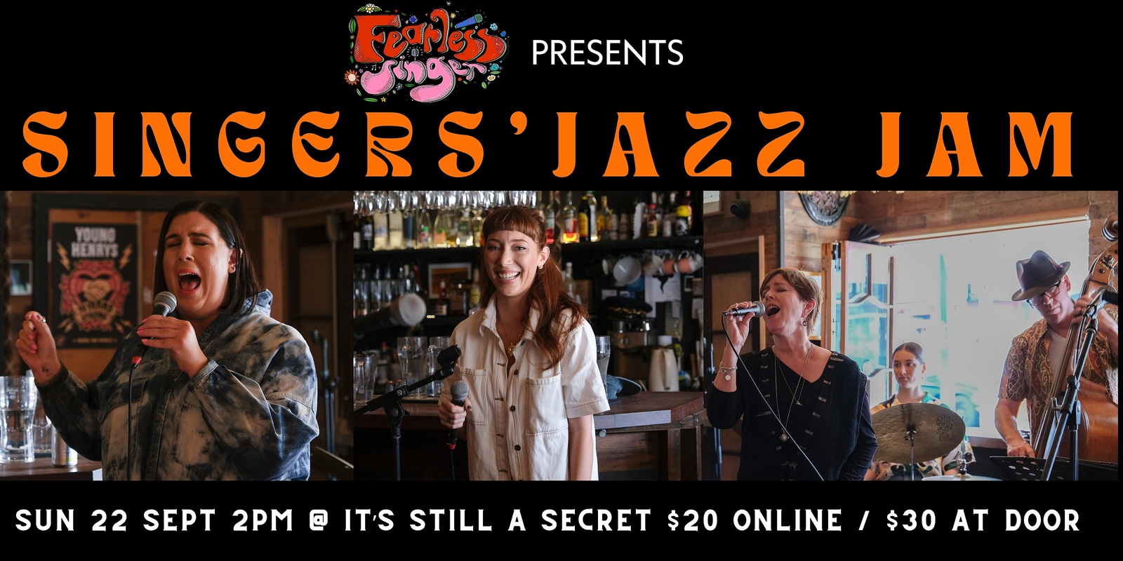 Banner image for Fearless Singer Jazz Jam (Special September Edition) at It's Still a Secret