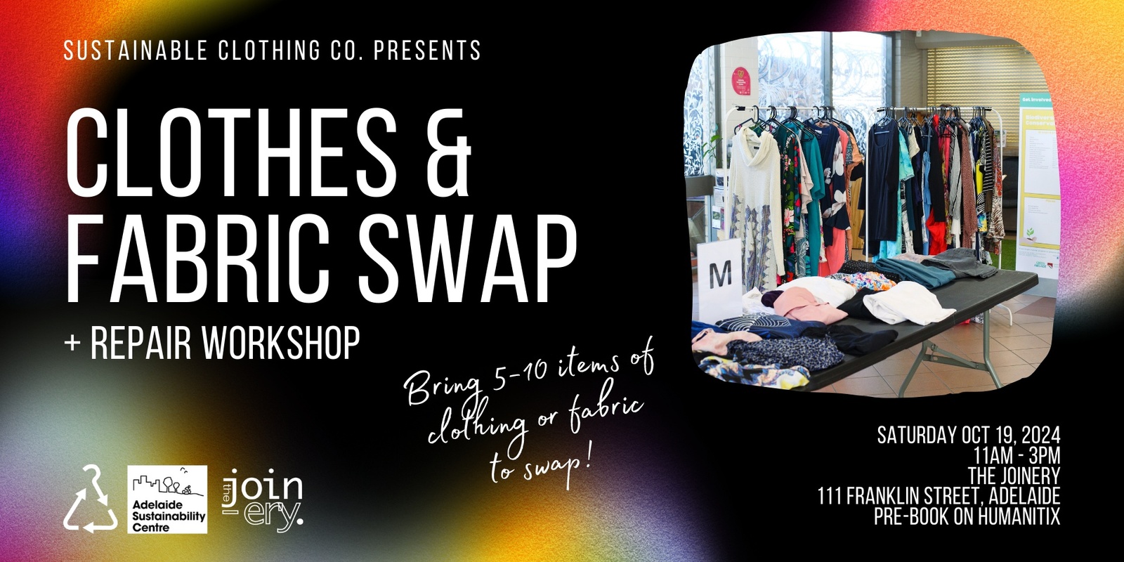 Banner image for Clothes & Fabric Swap + Repair Workshop, Adelaide