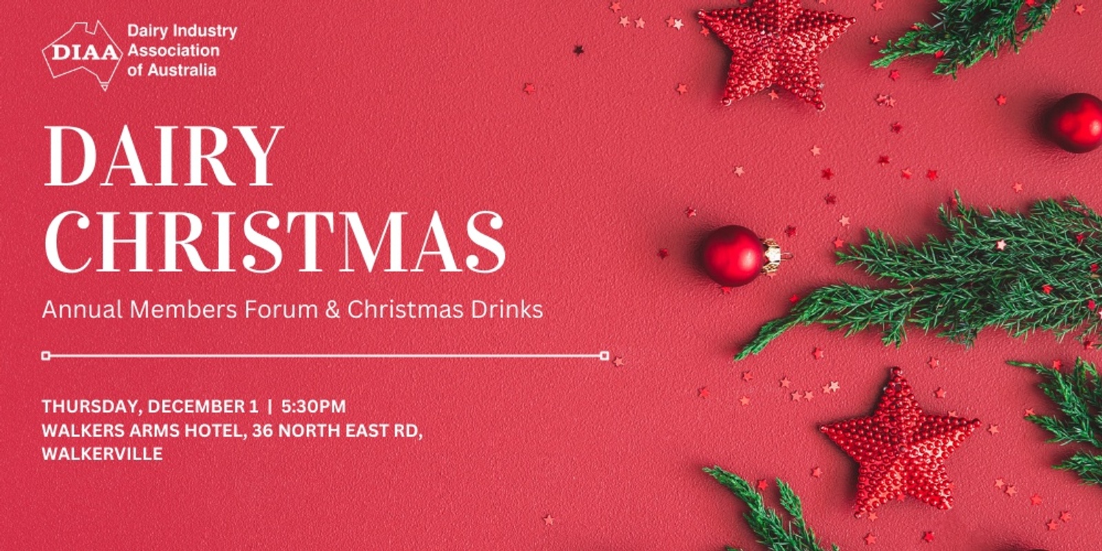 Banner image for Dairy Christmas - Annual Member Forum and Christmas Drinks