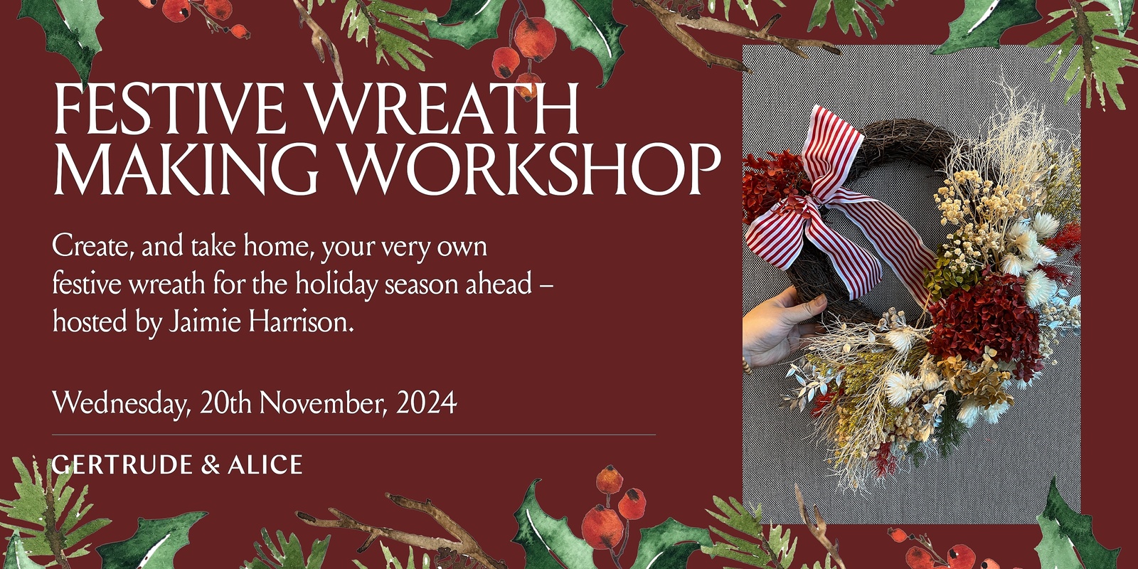 Banner image for Festive Wreath Making Workshop