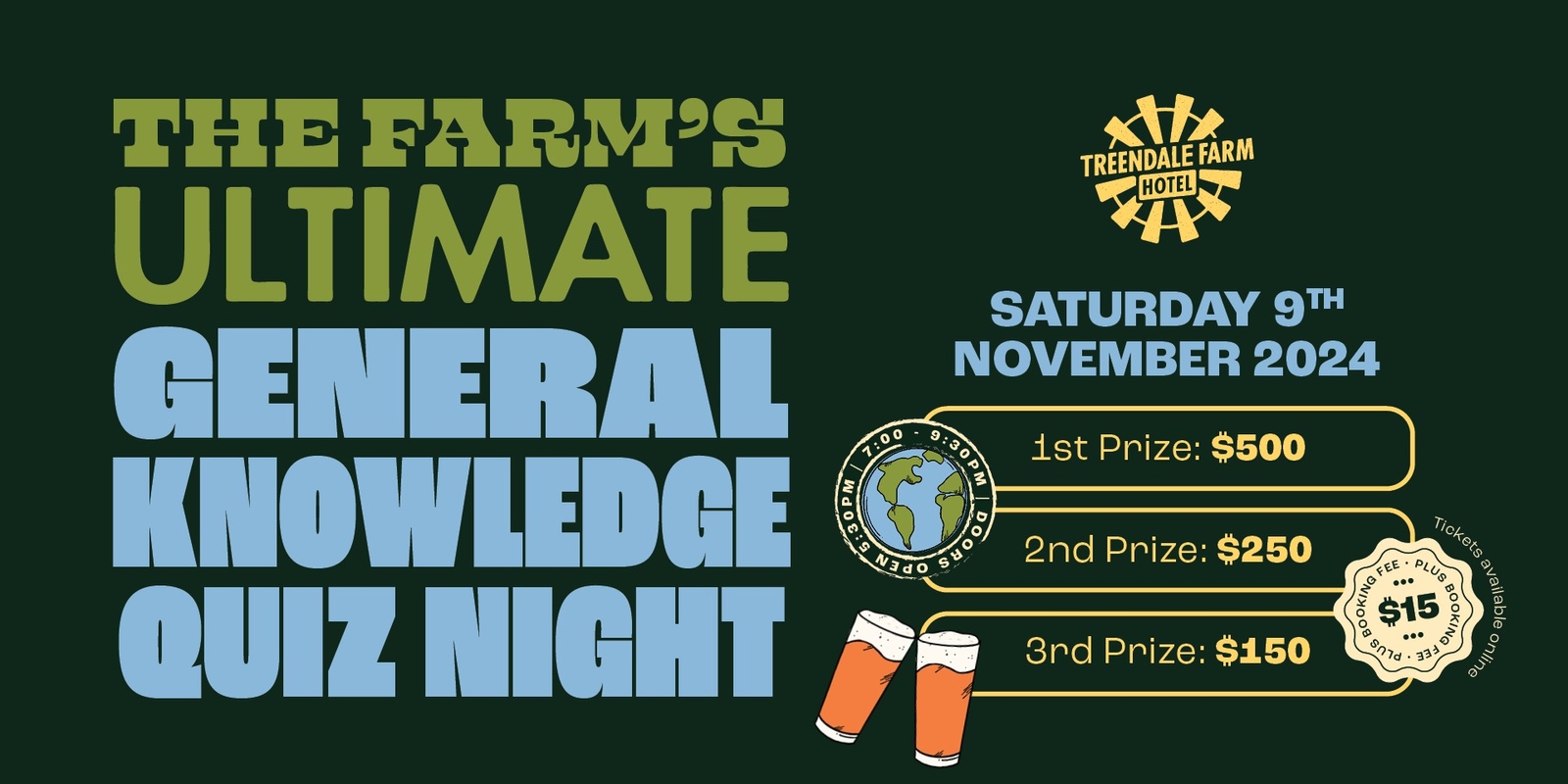 Banner image for The Farm's Ultimate General Knowledge Quiz Night 2024