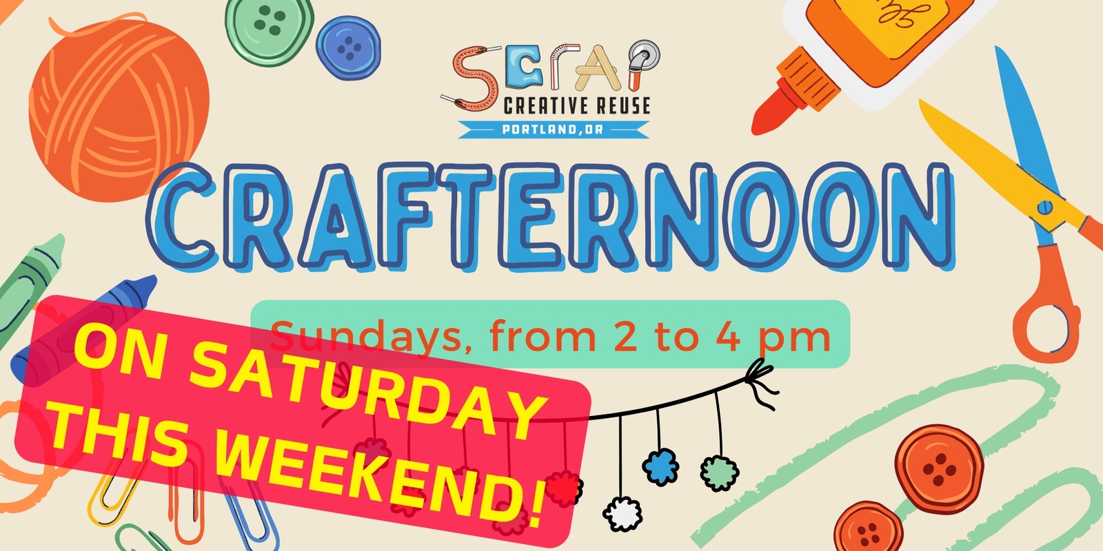 Banner image for May 18th **SATURDAY** Crafternoon: Theme TBA!