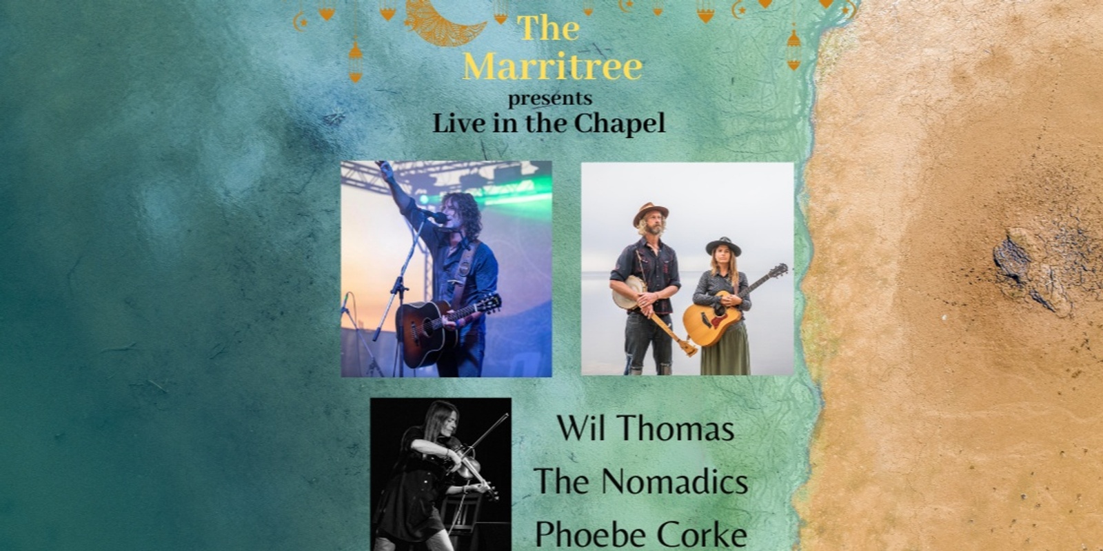 Banner image for Live in the Chapel  - Wil Thomas, The Nomadics, Phoebe Corke