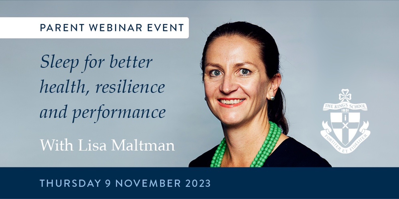 Banner image for Parent Webinar Event: Sleep for Better Health, Resilience & Performances with Lisa Maltman