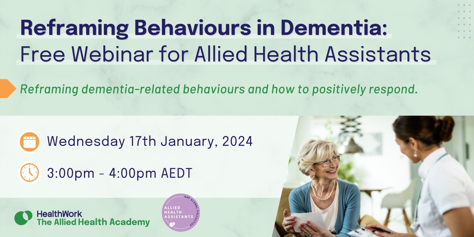 Reframing Behaviours in Dementia - Free Webinar for Allied Health ...