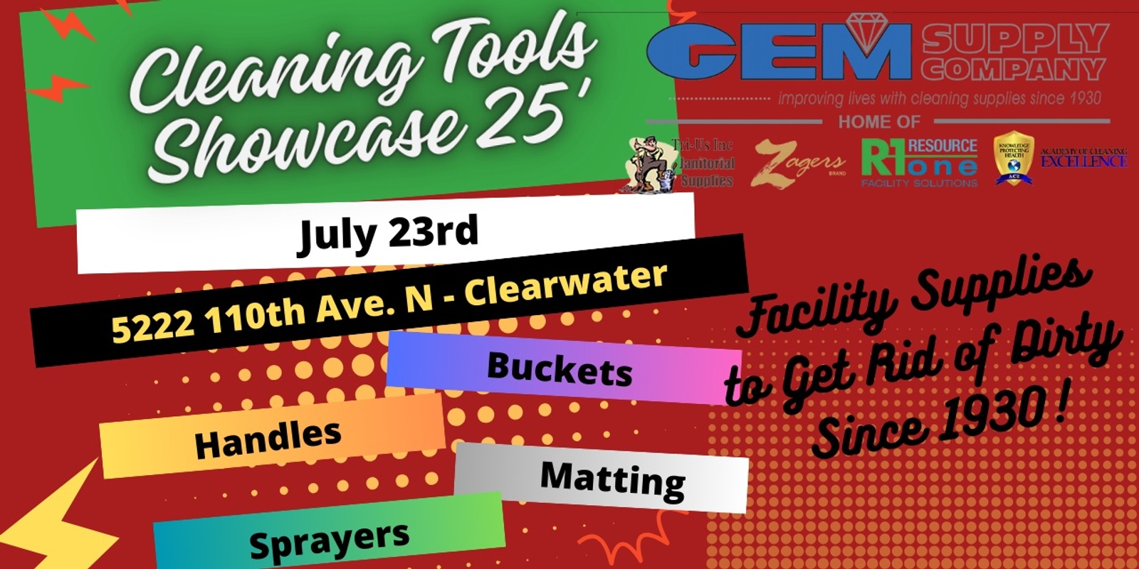 Banner image for GEM Supply Cleaning Tools Showcase * Clearwater *  7.23.25 