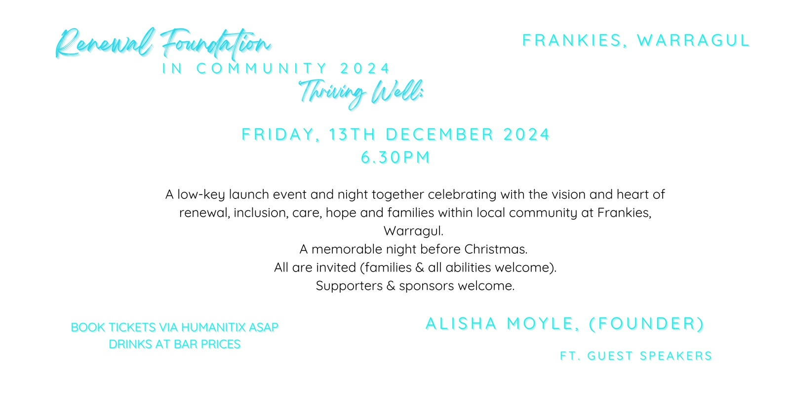 Banner image for Renewal Foundation Event at Frankies Warragul