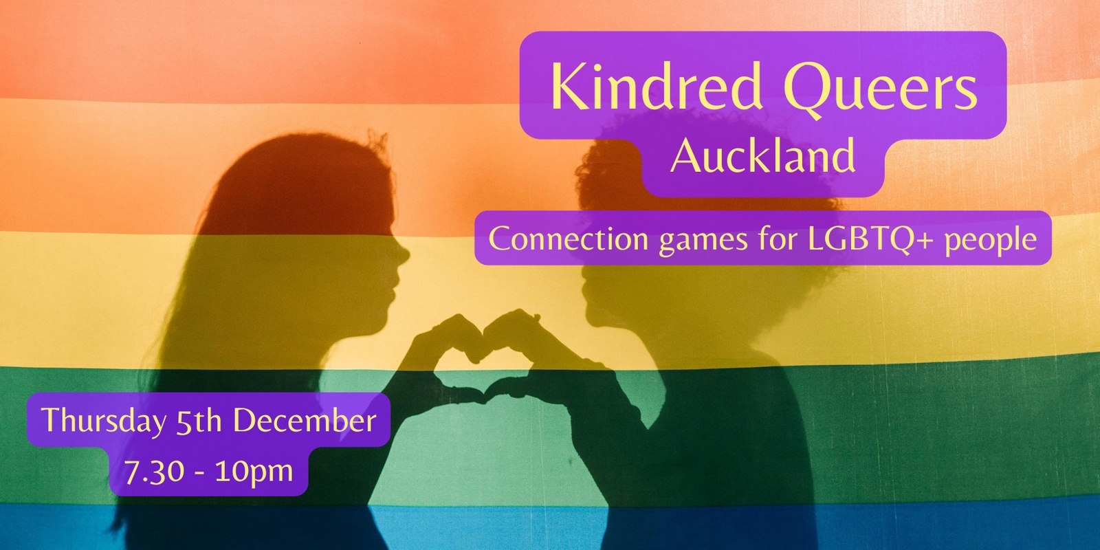 Banner image for Kindred Queers Auckland ~ Connection games for LGBTQ+ people