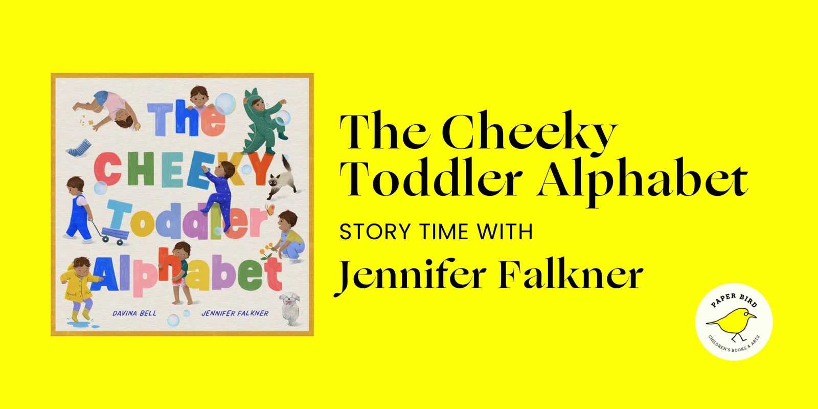 Banner image for The Cheeky Toddler Alphabet: Story Time with Jennifer Falkner