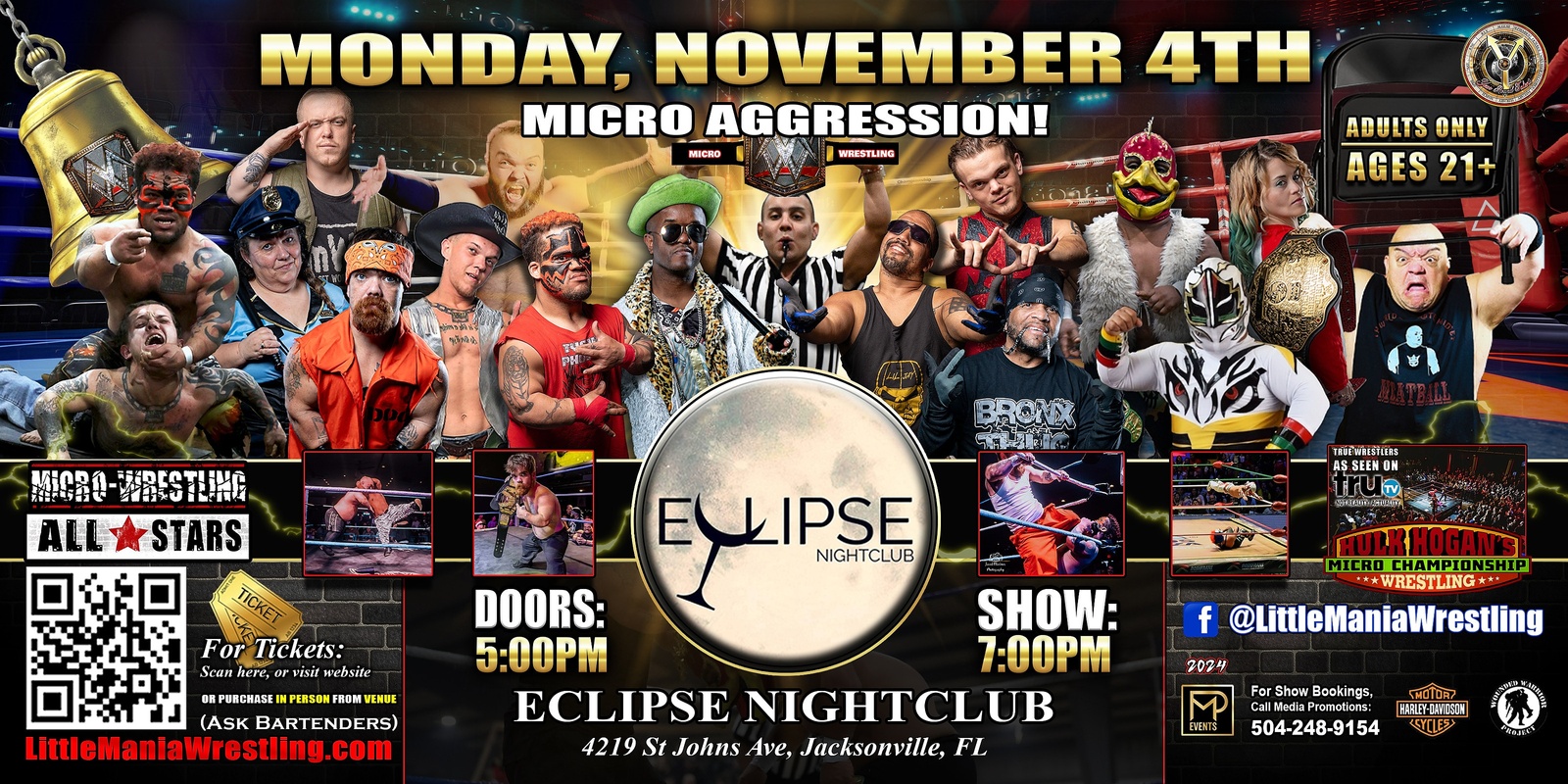 Banner image for Jacksonville, FL - Micro Wrestling All * Stars: Little Mania Wrestling @ Eclipse Nightclub!