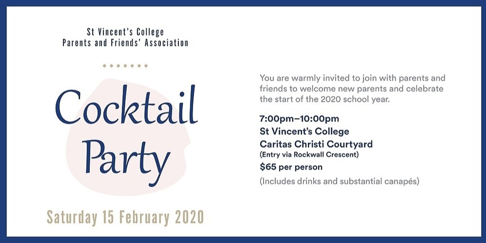 Banner image for St Vincent's College Parents & Friends' Cocktail Party