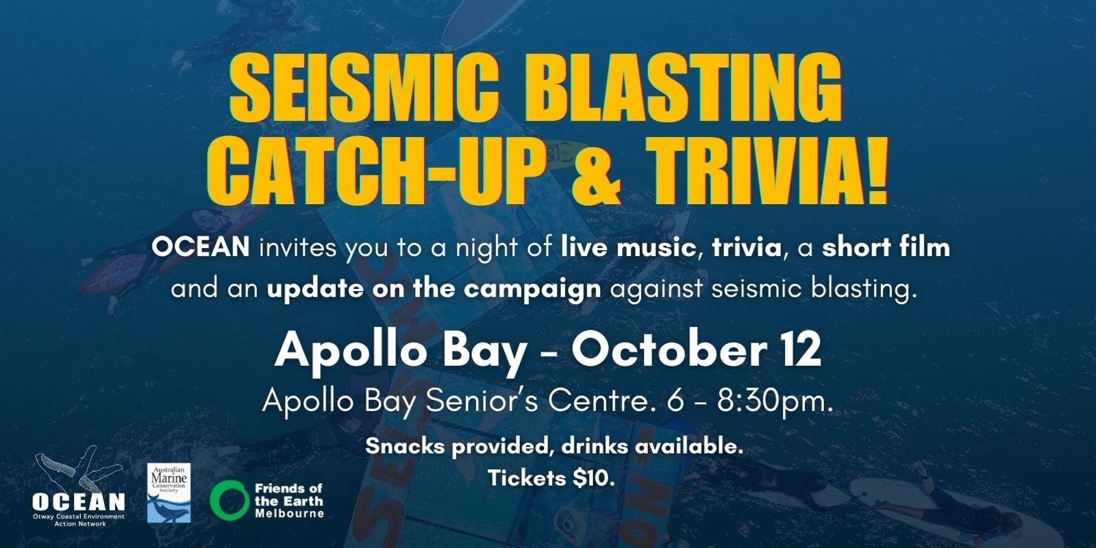 Banner image for Seismic Blasting Celebration & Trivia! - Apollo Bay