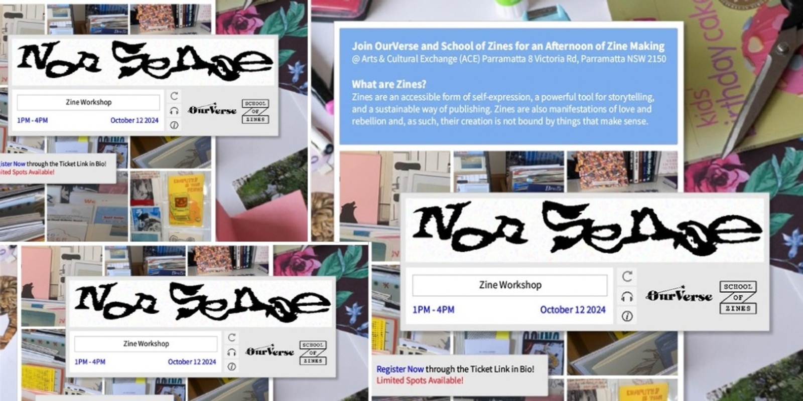 Banner image for Nonesense Zine Workshop - OurVerse x School of Zines