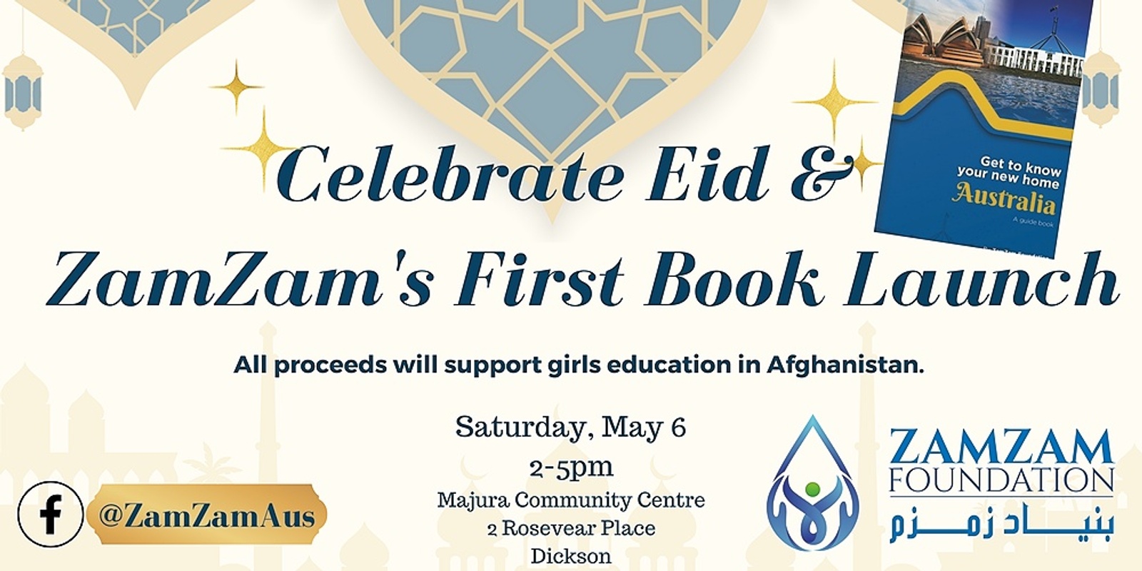 Banner image for ZamZam's First Book Launch and Eid Celebration May 2023