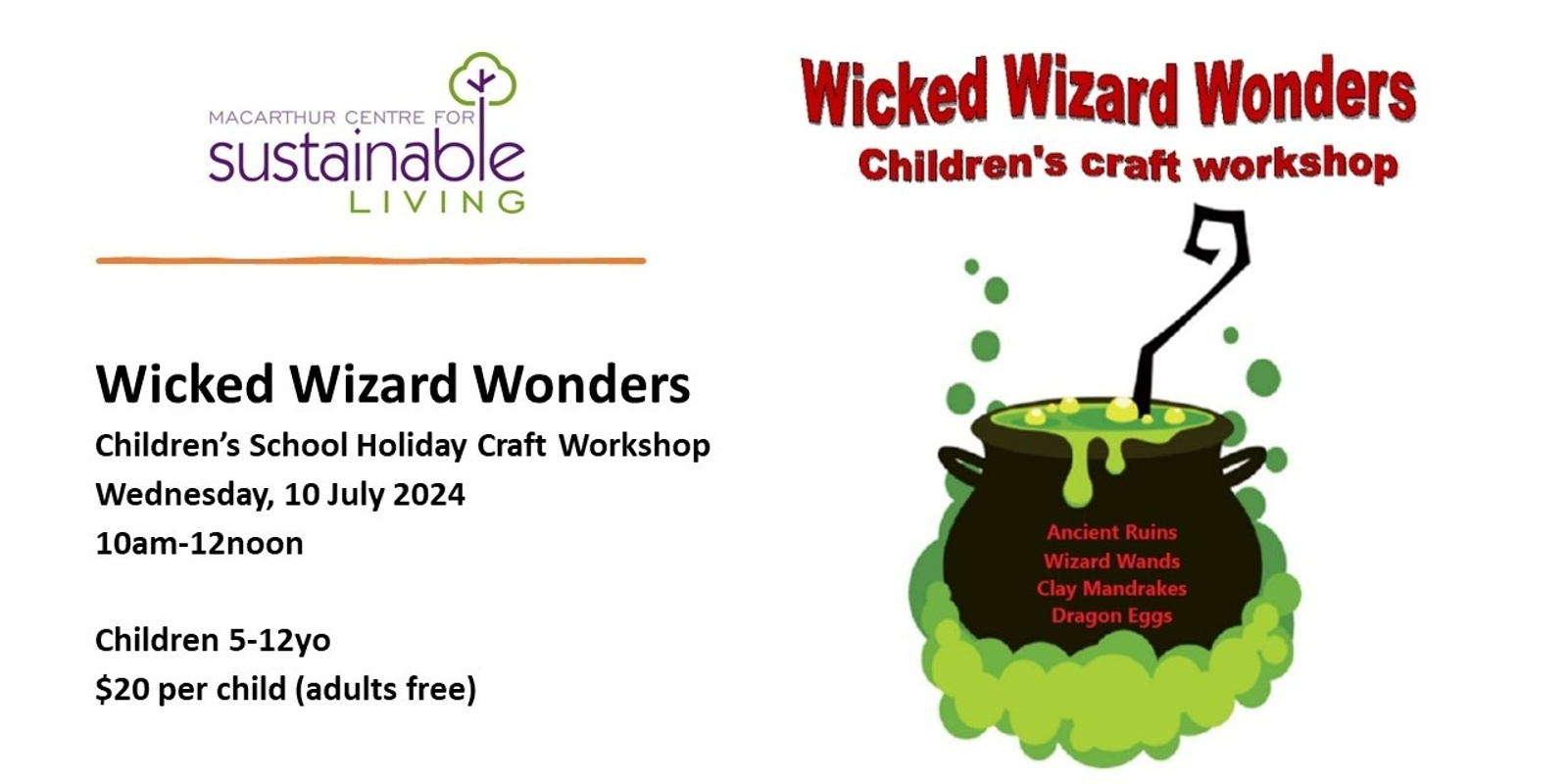 Banner image for Wicked Wizard Wonders - School holiday children's craft workshop