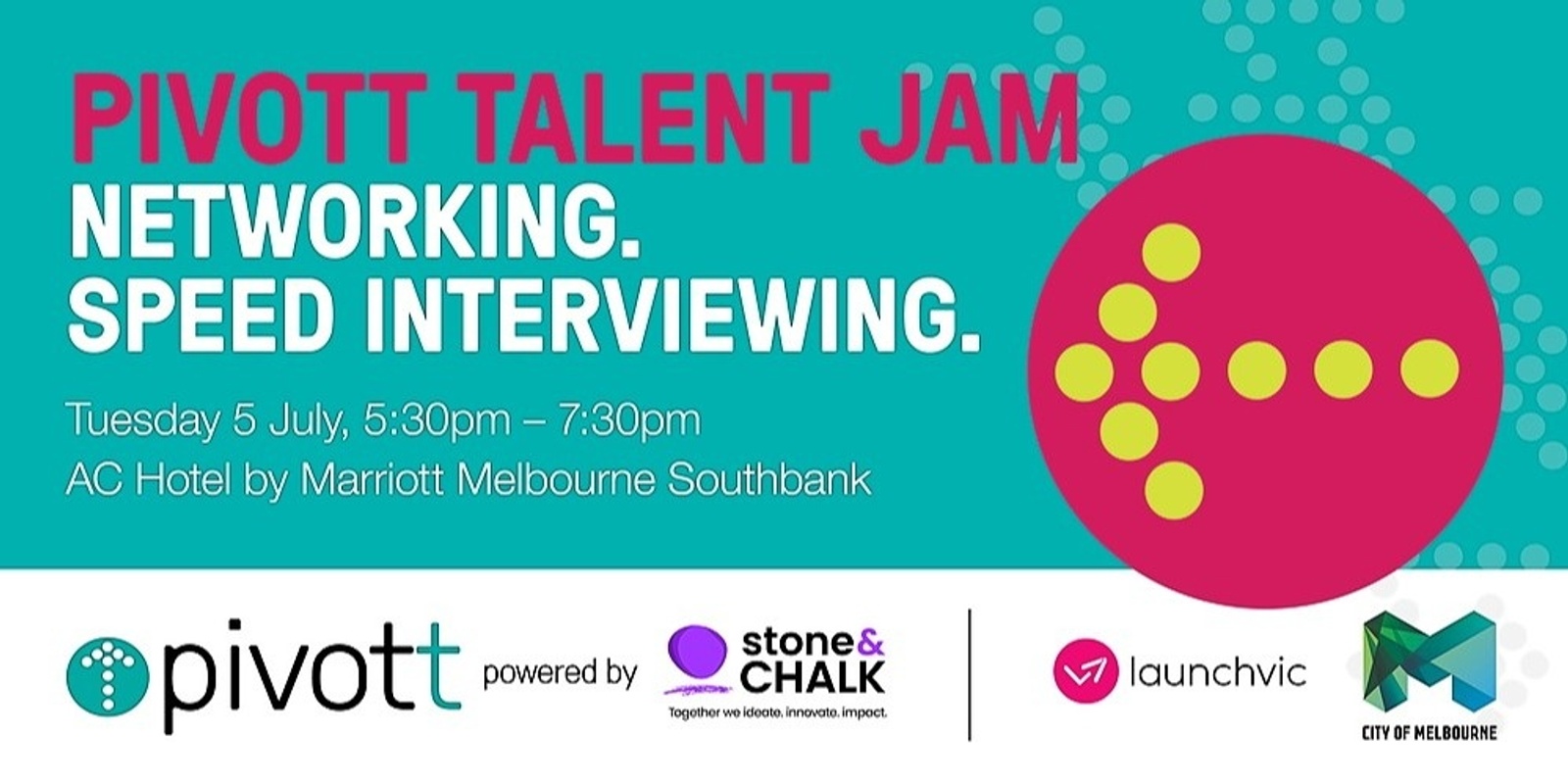 Banner image for PIVOTT Talent Jam - Speed Networking (Meet the talent)