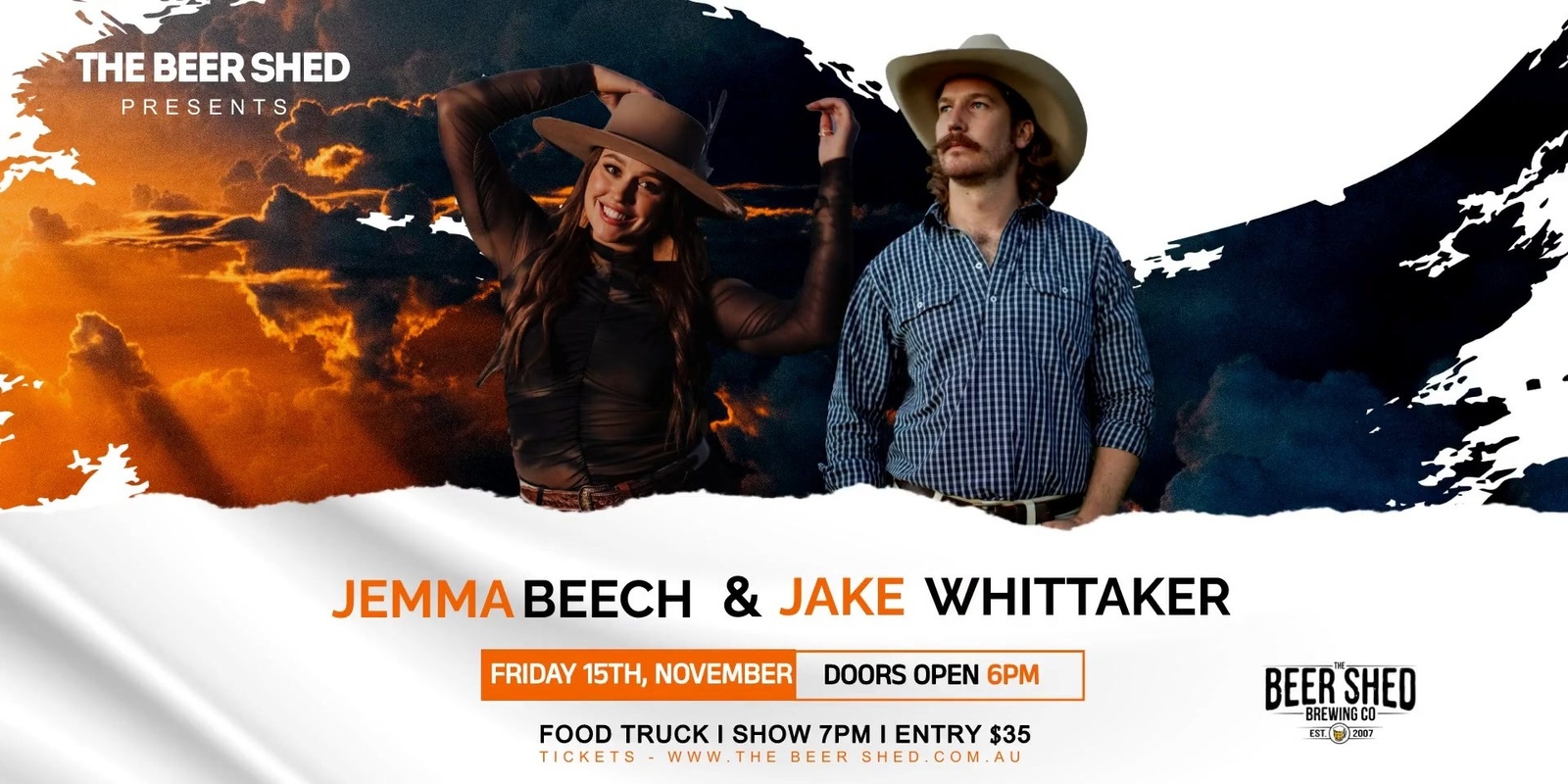 Banner image for Jemma Beech & Jake Whittaker Live at The Beer Shed