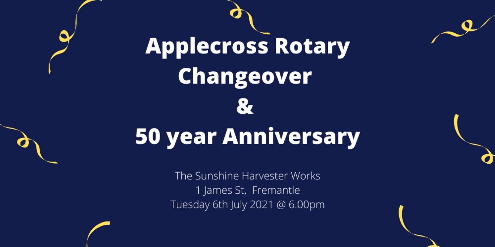 Banner image for Applecross Rotary Changeover 2021 & 50th Anniversary