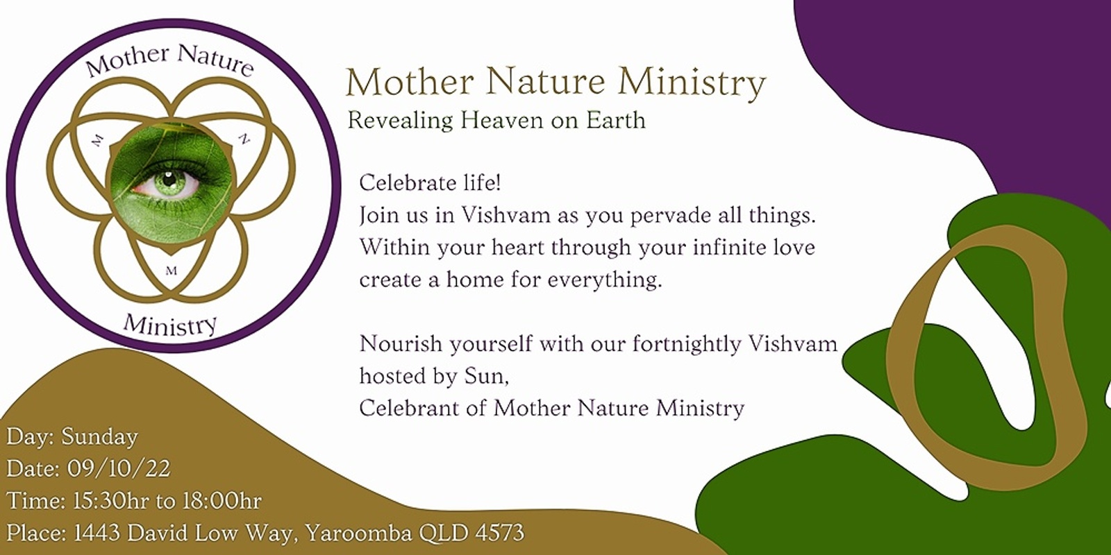 Banner image for Revealing Heaven on Earth - Your fortnightly Vishvam with Mother Nature Ministry