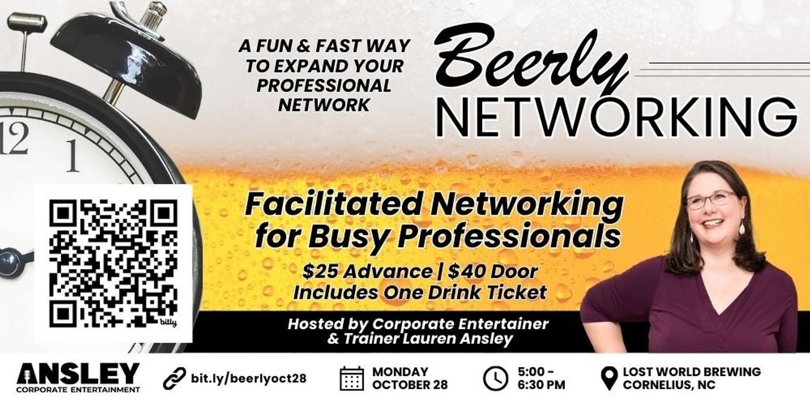 Banner image for Beerly Networking - Oct 28 - Hosted by Lauren Ansley