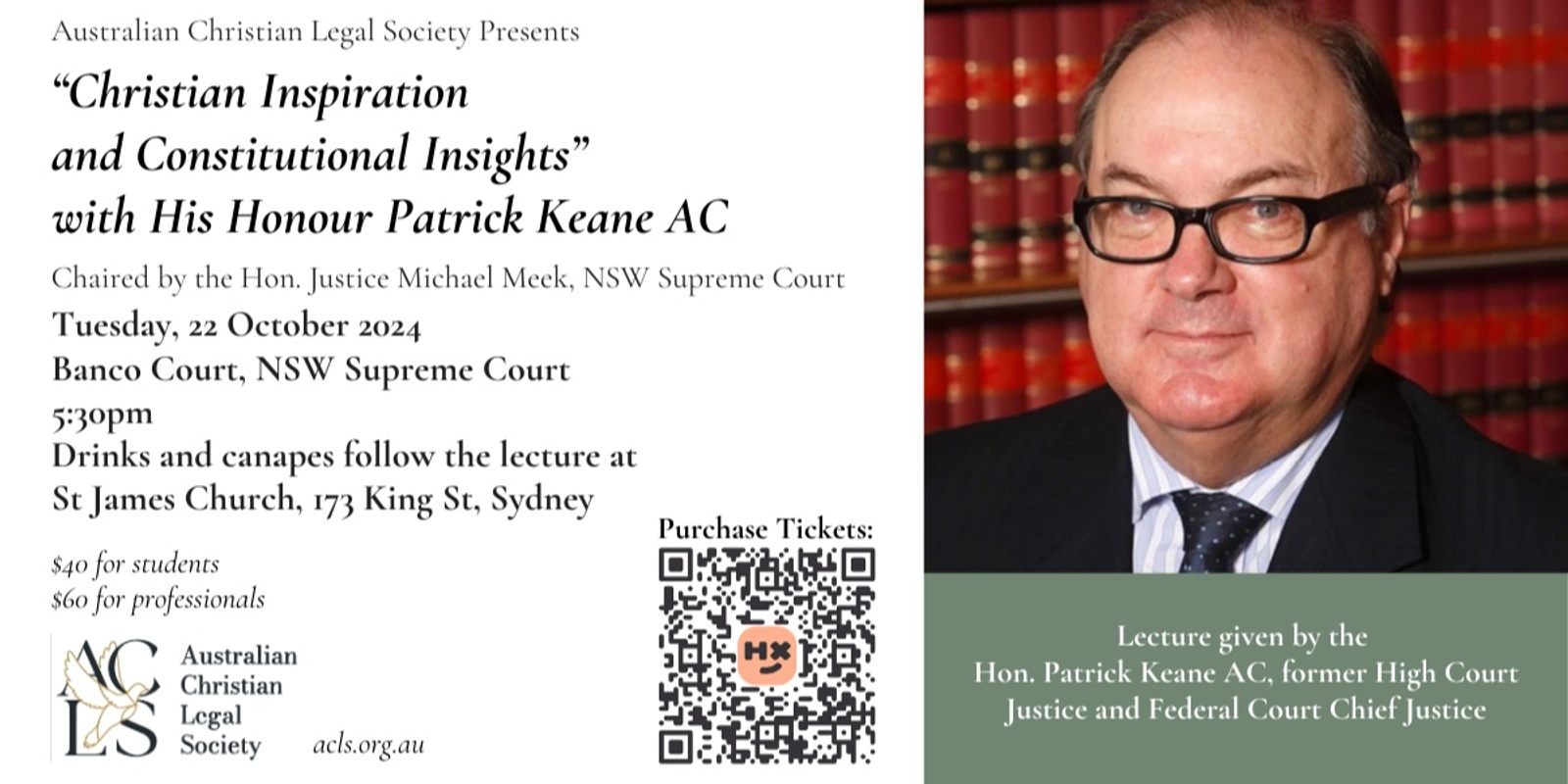 Banner image for Christian Inspiration and Constitutional Insights with His Honour Justice Keane - NSW