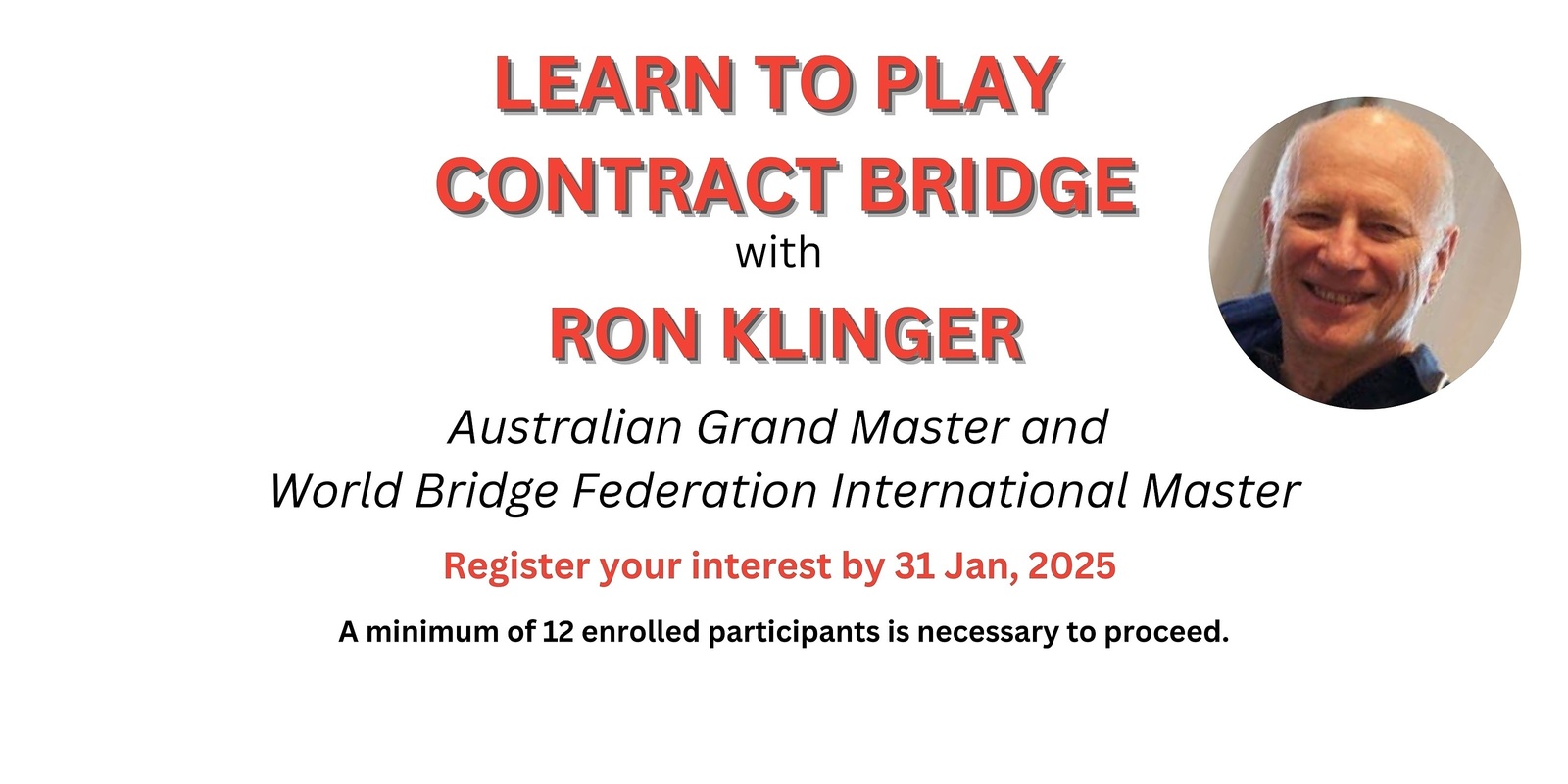 Banner image for Learn to Play Bridge - Expressions of Interest