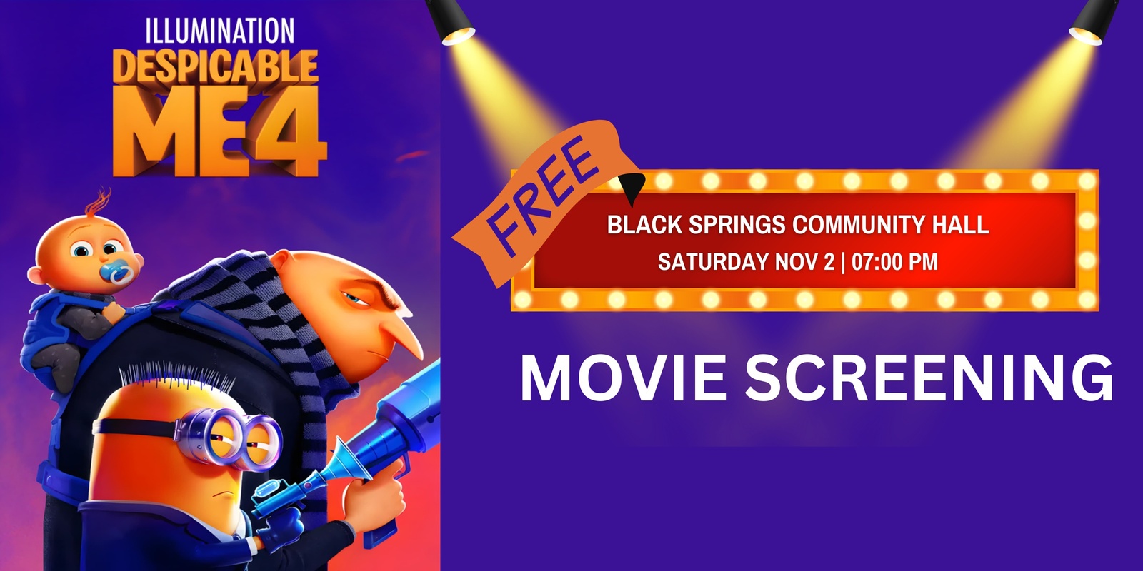 Banner image for Black Springs Movie Night - Despicable ME 4