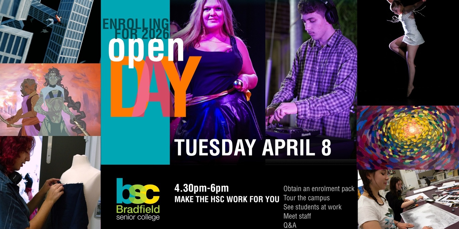 Banner image for Open Day & Onsite Tour - Tuesday 8 April, 4.30pm - Enrol for 2026