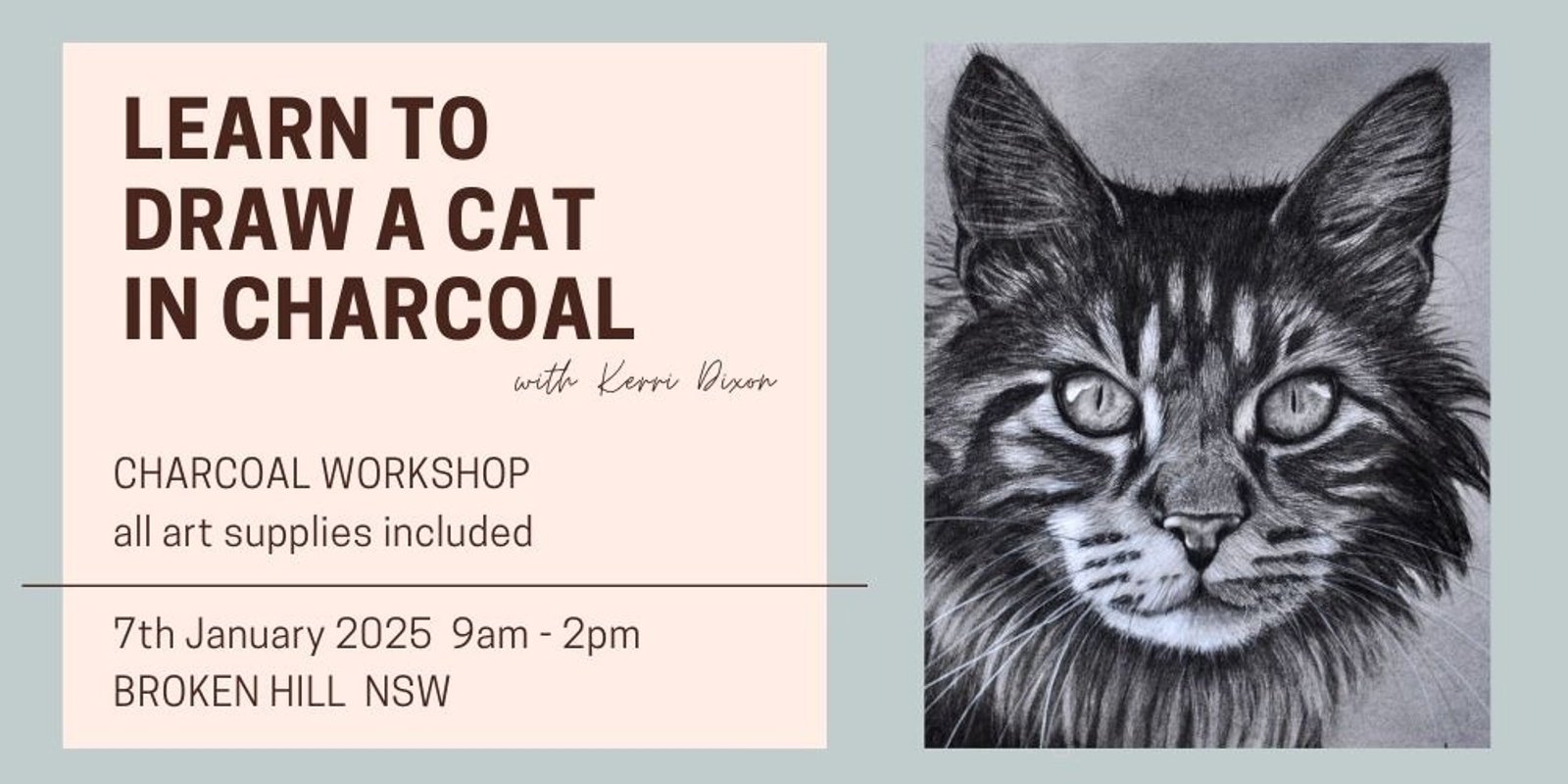 Banner image for Learn to draw a Cat in Charcoal