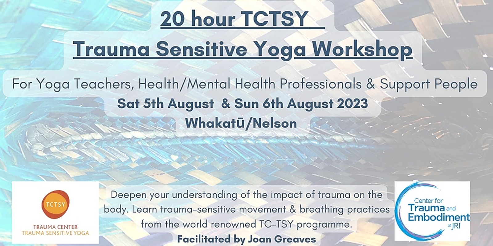 Banner image for Trauma Sensitive Yoga 20 hour Workshop: Whakatū / Nelson