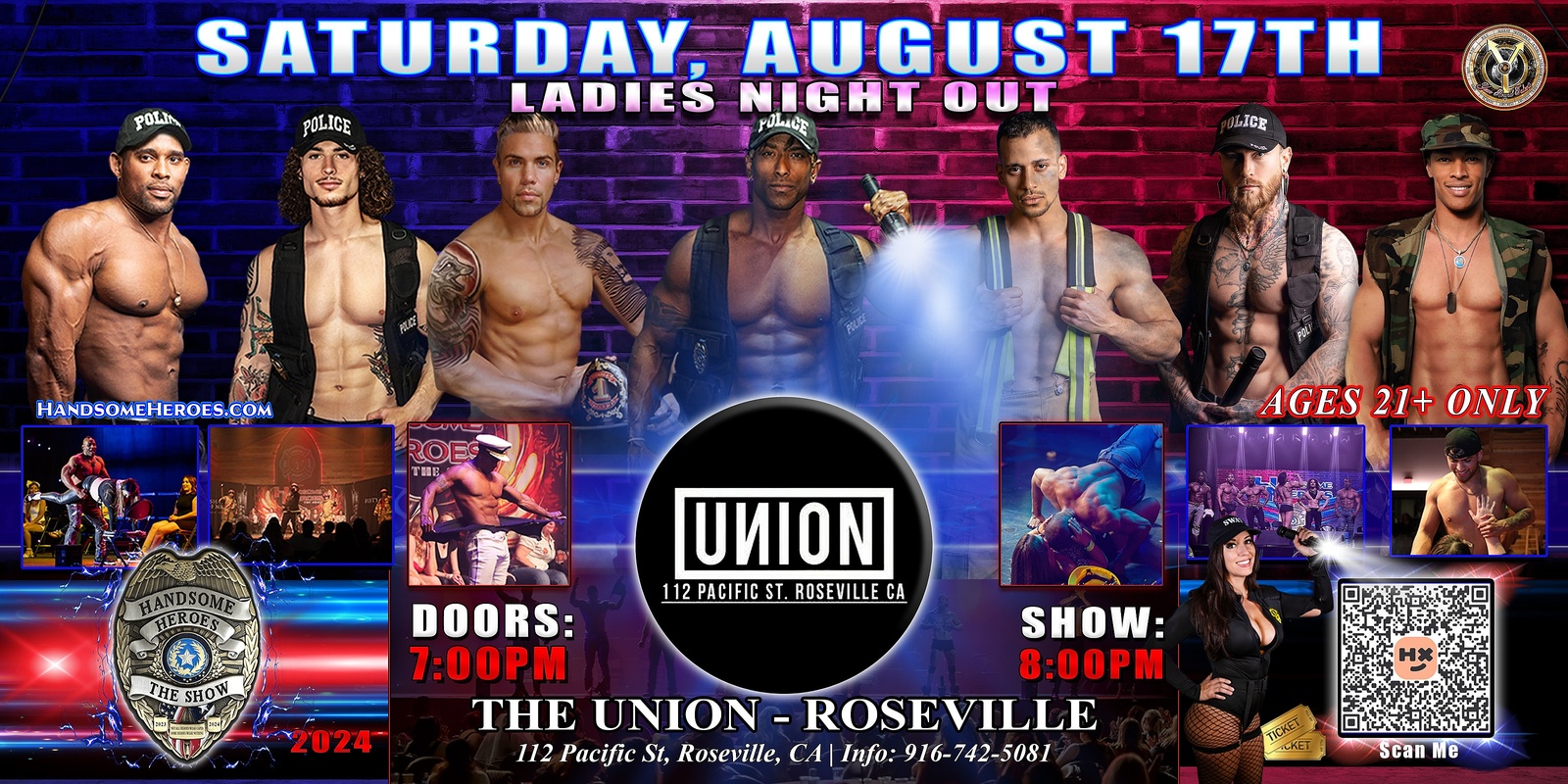 Banner image for Roseville, CA - Handsome Heroes: The Show #1 @ The Union Roseville! "Good Girls Go to Heaven, Bad Girls Go Backstage!"