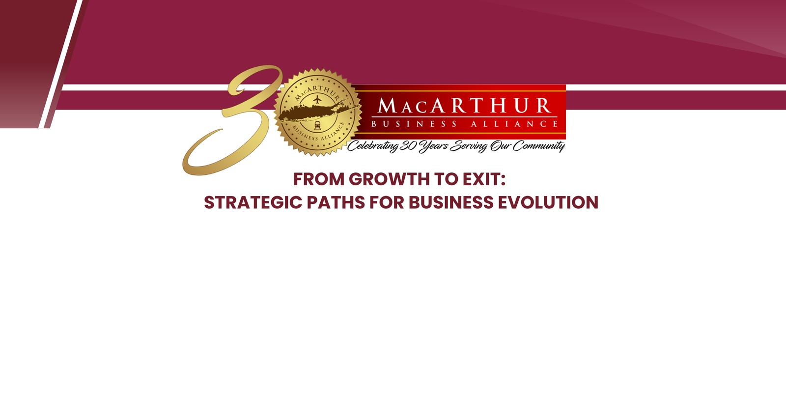 Banner image for From Growth to Exit: Strategic Paths for Business Evolution