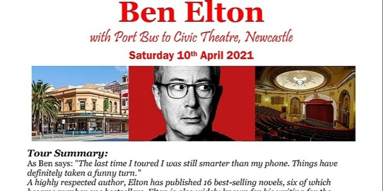 Banner image for Ben Elton with Port Bus