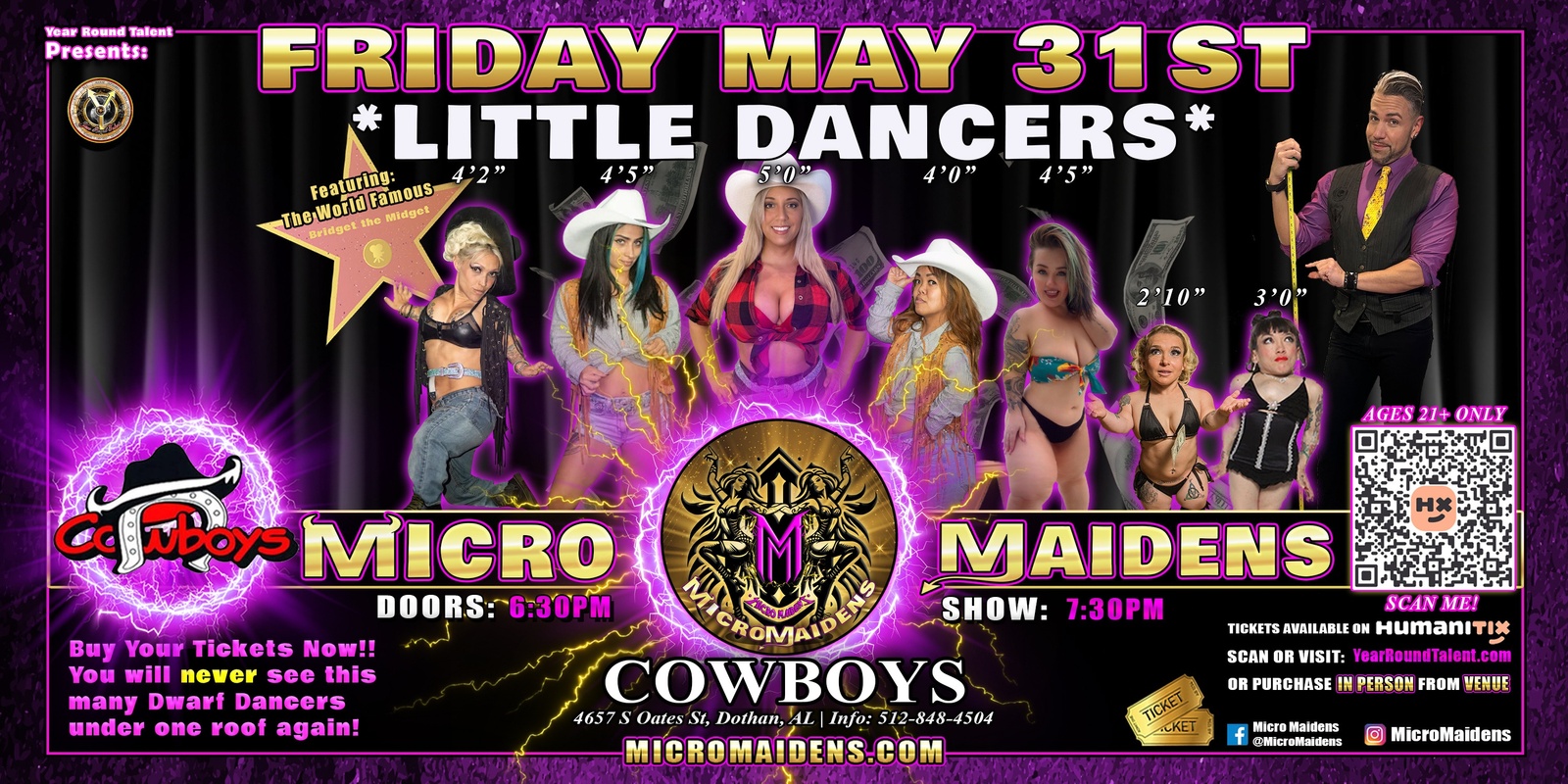 Banner image for Dothan, AL - Micro Maidens: The Show "Must Be This Tall to Ride!"