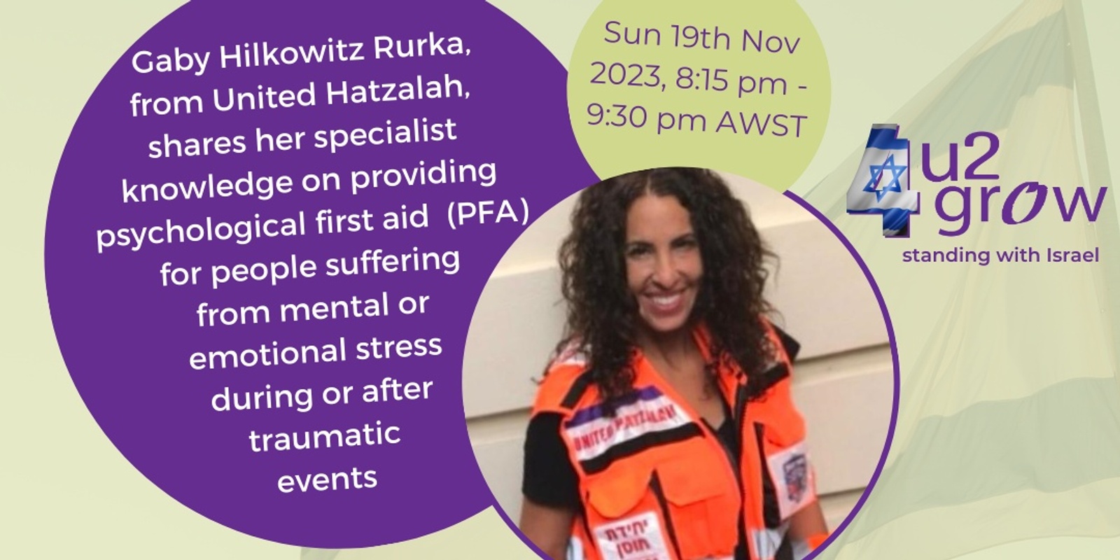 Banner image for 4u2gr0w and United Hatzalah Psychological First Aid (Session 5)