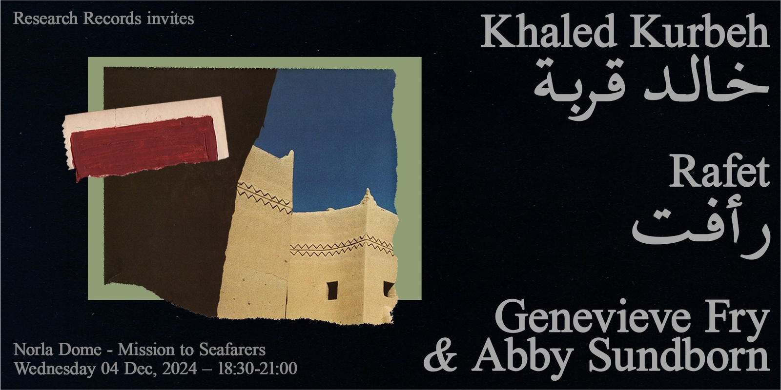 Banner image for Research Records: Khaled Kurbeh, Genevieve Fry & Abby Sundborn, Rafet 