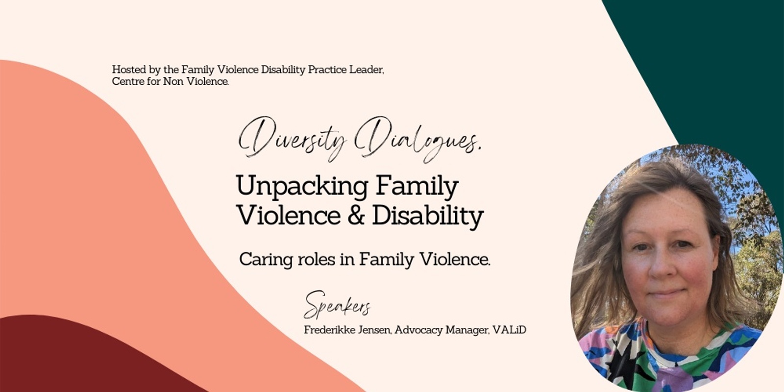 Banner image for Diversity Dialogues, Unpacking Family Violence and Disability - Caring roles in Family Violence