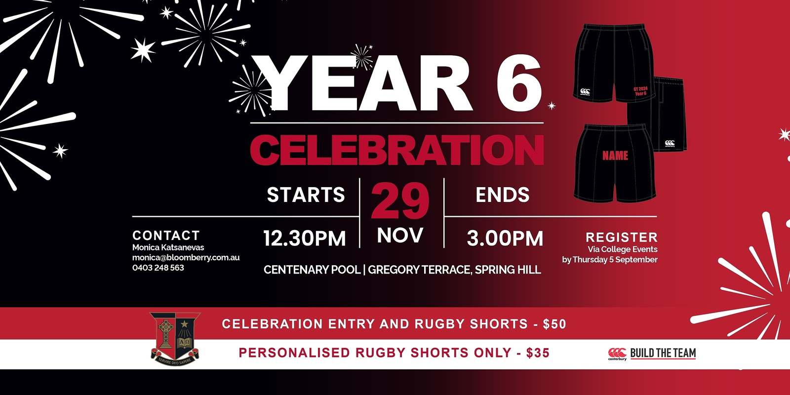 Banner image for Year 6 End of Year Function and Personalised Shorts