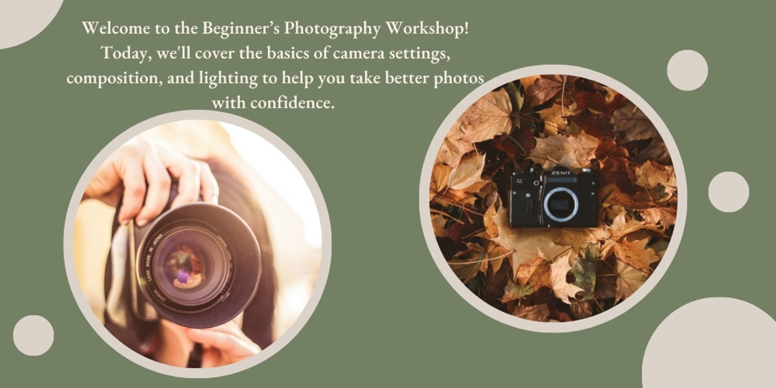 Banner image for Beginners Photography Workshop