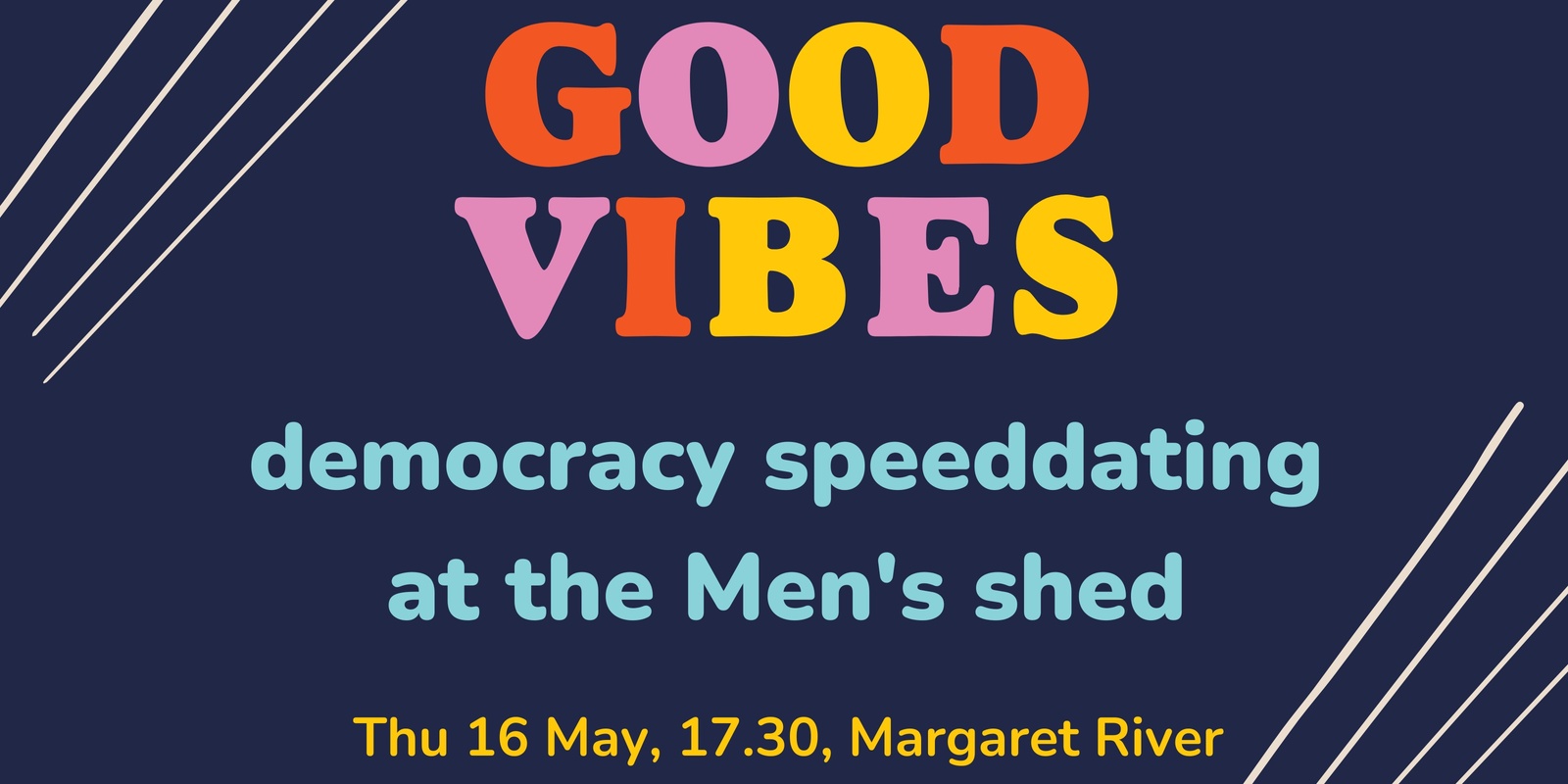Banner image for Democracy speeddating at the Men's Shed