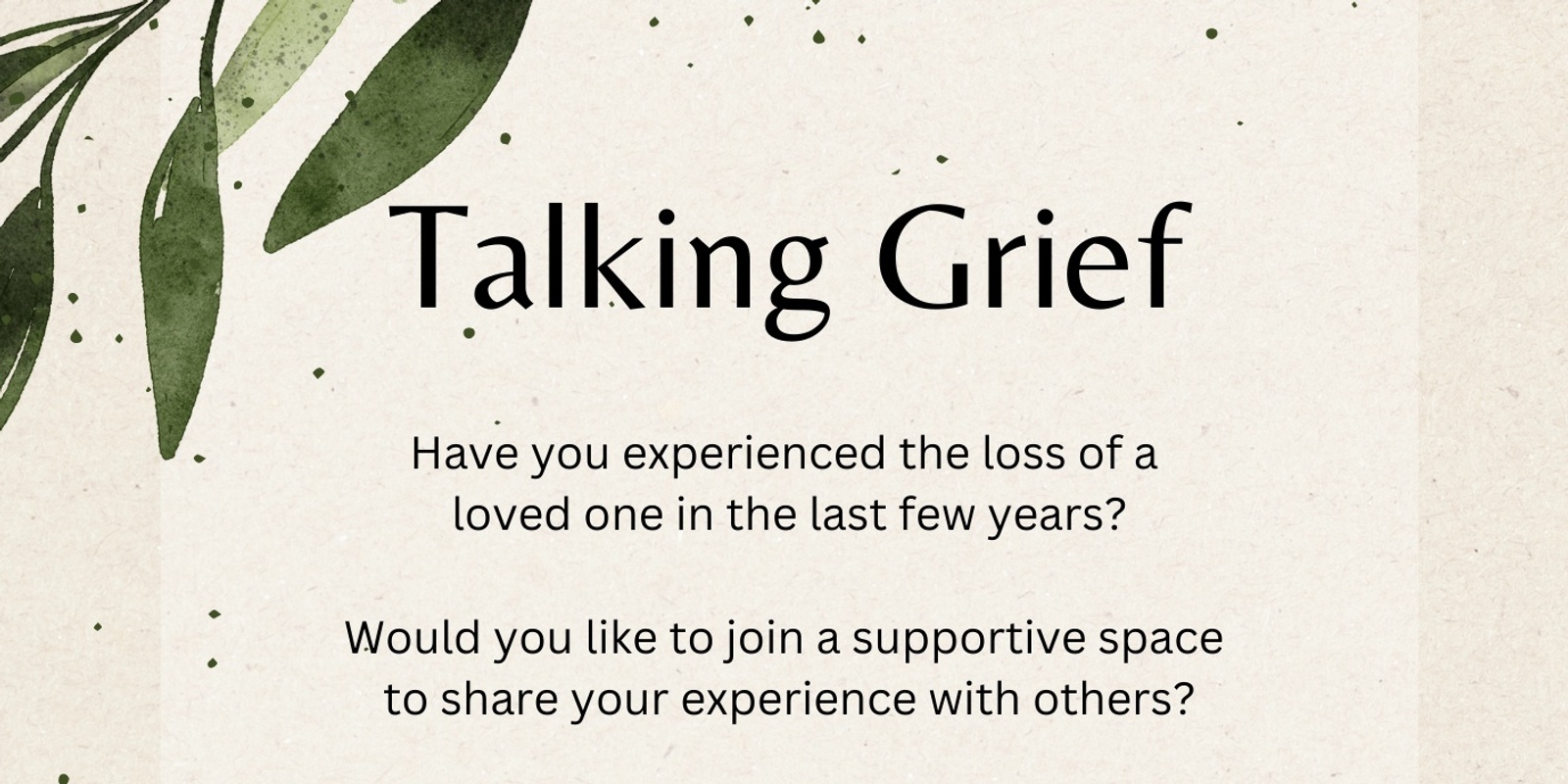 Banner image for Talking Grief - Info Session and Meet the Facilitator