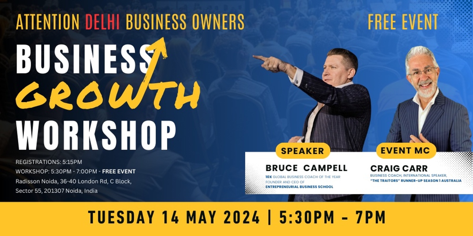 Banner image for Free Business Growth Workshop - Delhi (local time)